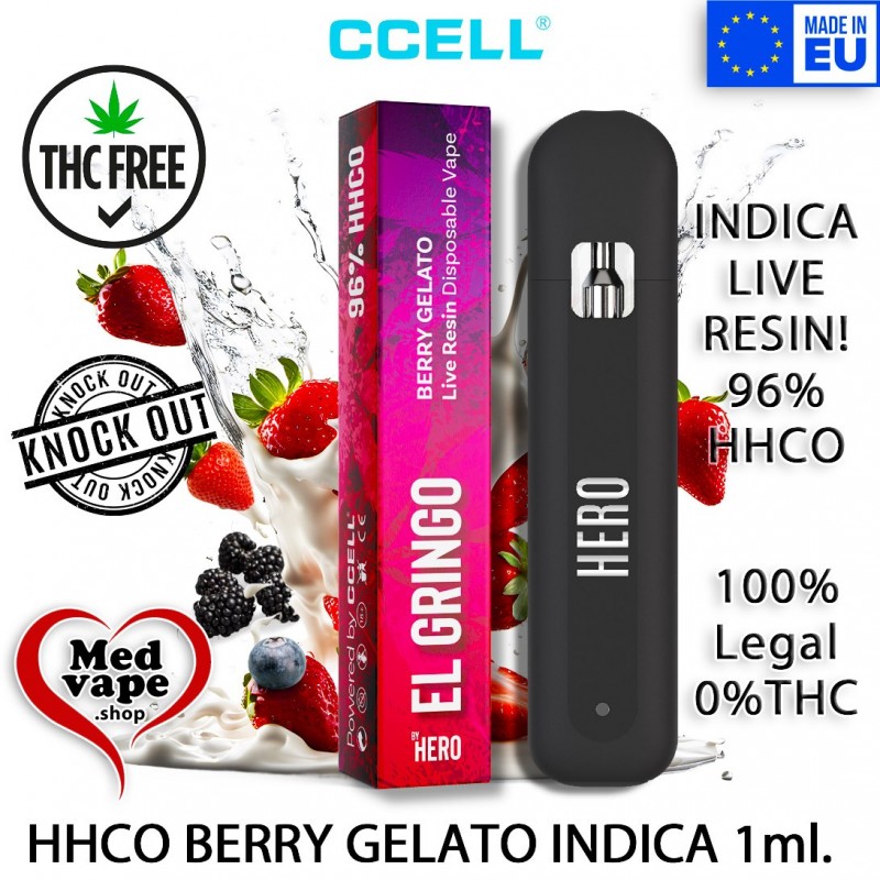 HHCO VAPE 96% BERRY GELATO INDICA LIVE RESIN - EL GRINGO WEED MEDVAPE HHCO VAPE 96% BERRY GELATO INDICA LIVE RESIN - EL GRINGO WEED MEDVAPE