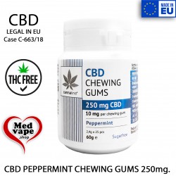 CBD CHEWING GUMS PEPPERMINT 250MG CBD - CANNALINE EDIBLES MEDVAPE THC