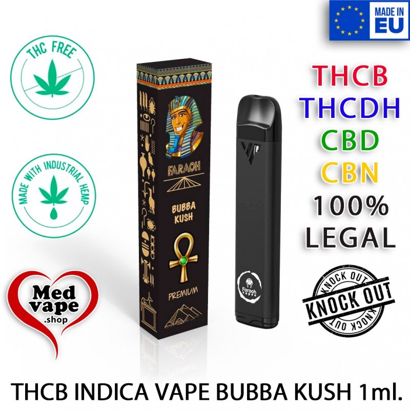 THCB + THCDH 50% INDICA BUBBA KUSH 1ml - FARAOH VAPE WEED THC MEDVAPE THCB + THCDH 50% INDICA BUBBA KUSH 1ml - FARAOH VAPE WEED THC MEDVAPE