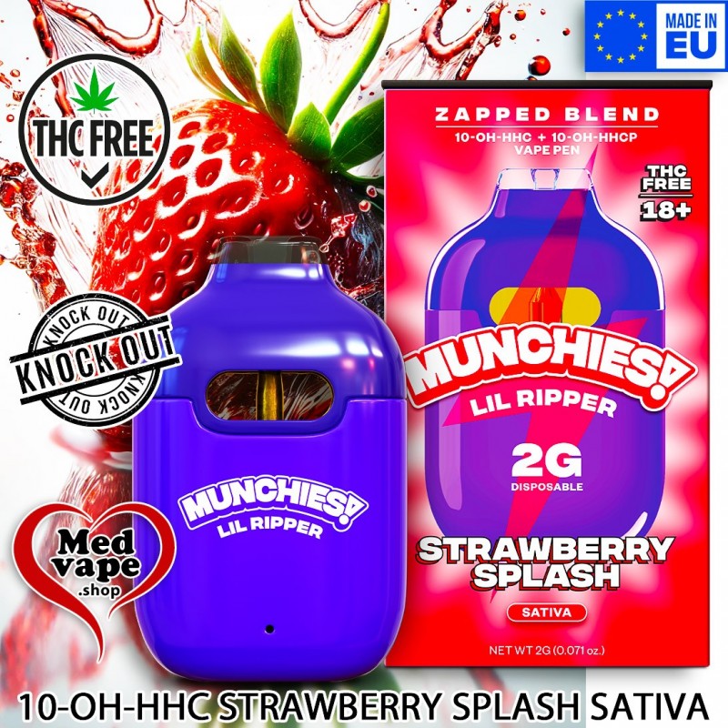 LIL RIPPER STRAWBERRY SPLASH 2ml 10-OH - MUNCHIES CANNABIS THC LEGAL WEED LIL RIPPER STRAWBERRY SPLASH 2ml 10-OH - MUNCHIES CANNABIS THC LEGAL WEED