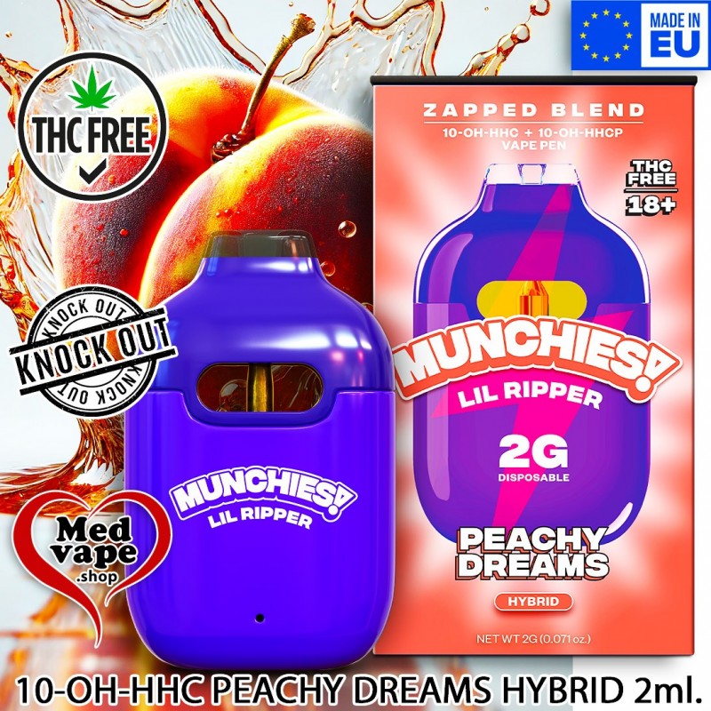 LIL RIPPER PEACHY DREAM 2ml 10-OH - MUNCHIES CANNABIS WEED LEGAL THC LIL RIPPER PEACHY DREAM 2ml 10-OH - MUNCHIES CANNABIS WEED LEGAL THC