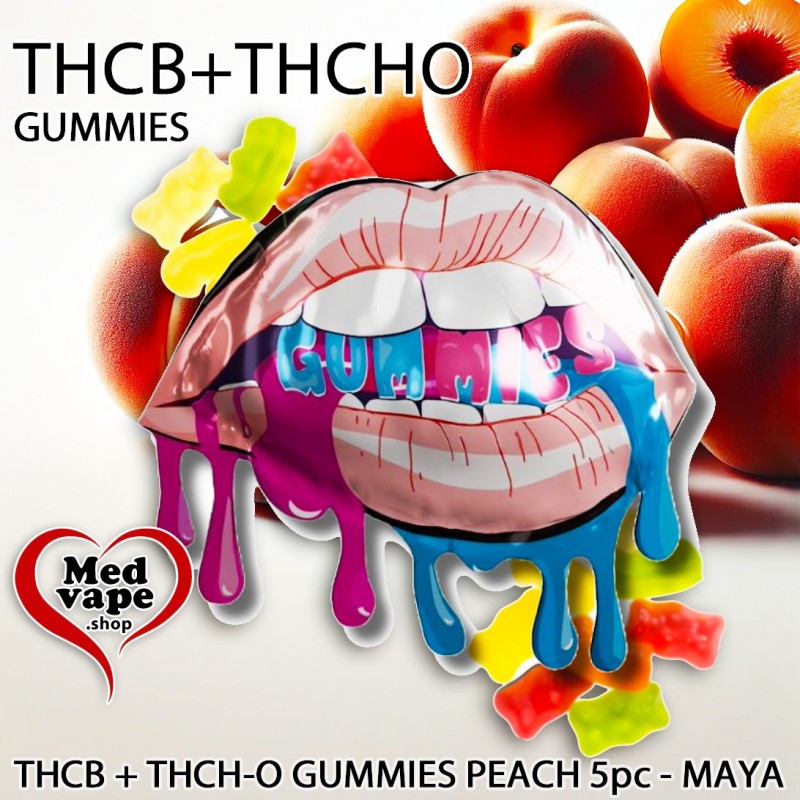 THCB + THCH-O GUMMIES PEACH 5pc - MAYA CANNABIS WEED THC LEGAL THCB + THCH-O GUMMIES PEACH 5pc - MAYA CANNABIS WEED THC LEGAL